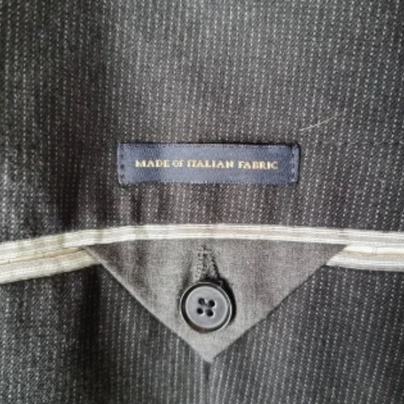 Banana Republic Jacket Men 42S Black Striped Blazer Tailored Fit Cotton 2 Button - Picture 5 of 13